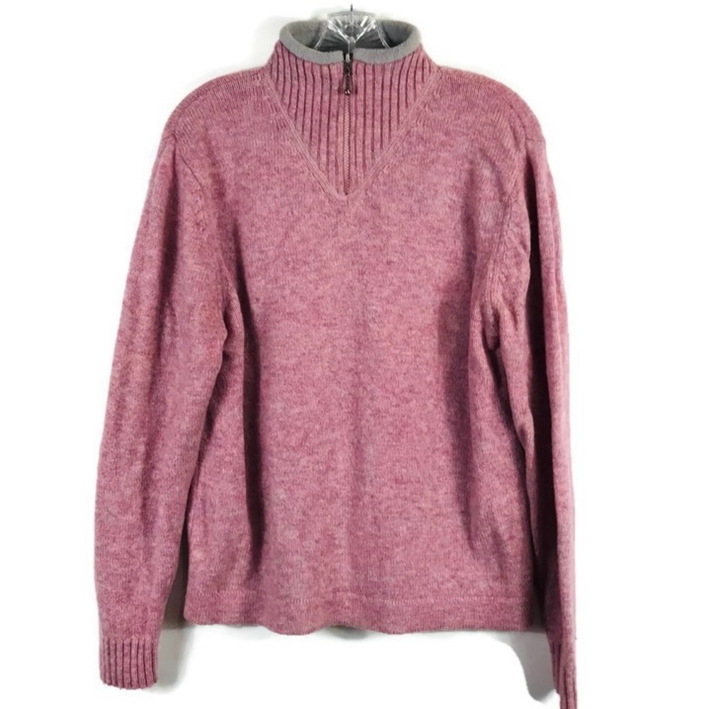 Woolrich Sweater, pull over 1/4 zip Moc  turtleneck 100% wool Womens size Large